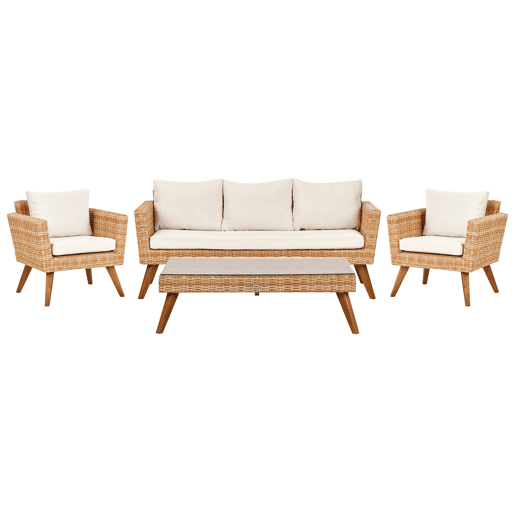 Beliani Conjunto lounge Ratan sintético VITTORIA XL