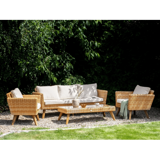 Beliani Conjunto lounge Ratan sintético VITTORIA XL