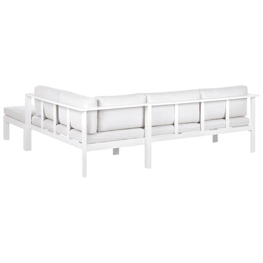 Conjunto de sofás de jardim de canto 5 lugares MESSINA à esquerda Metal Branco creme