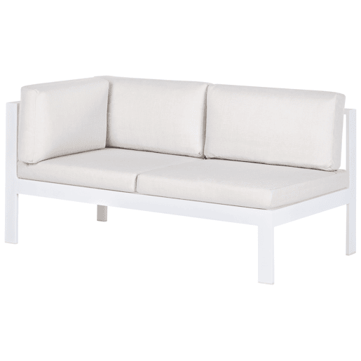 Conjunto de sofás de jardim de canto 5 lugares MESSINA à esquerda Metal Branco creme