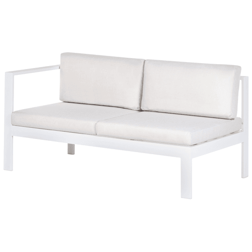 Conjunto de sofás de jardim de canto 5 lugares MESSINA à esquerda Metal Branco creme