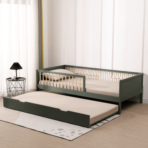 Cama com gavetão para crianças 190x90cm verde ADAM