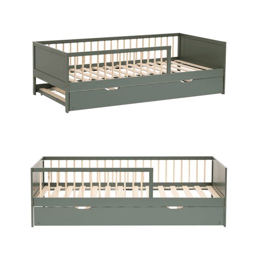 Cama com gavetão para crianças 190x90cm verde ADAM