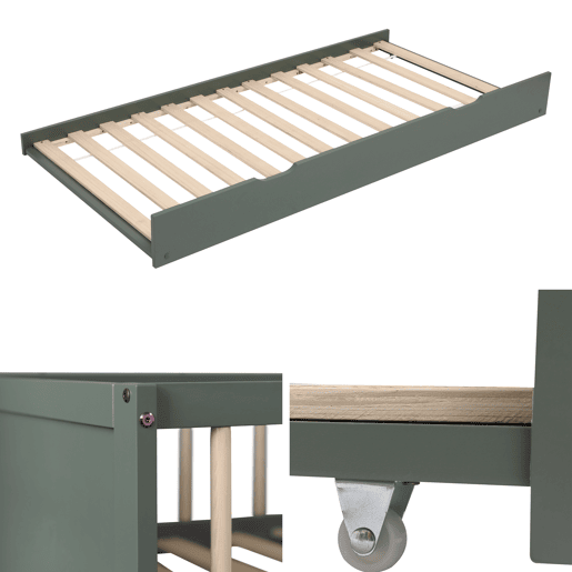 Cama com gavetão para crianças 190x90cm verde ADAM