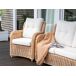 Beliani Conjunto de jardín Ratán ALESSANO Beliani Conjunto de jardín Ratán ALESSANO Natural/ Blanco