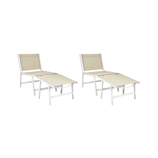 Conjunto de 2 cadeiras de jardim MARCEDDI Metal BrancoCreme