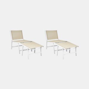 Conjunto de 2 cadeiras de jardim MARCEDDI Metal BrancoCreme