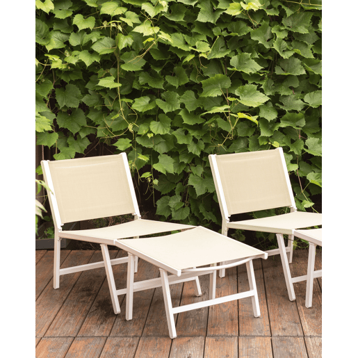 Conjunto de 2 cadeiras de jardim MARCEDDI Metal BrancoCreme