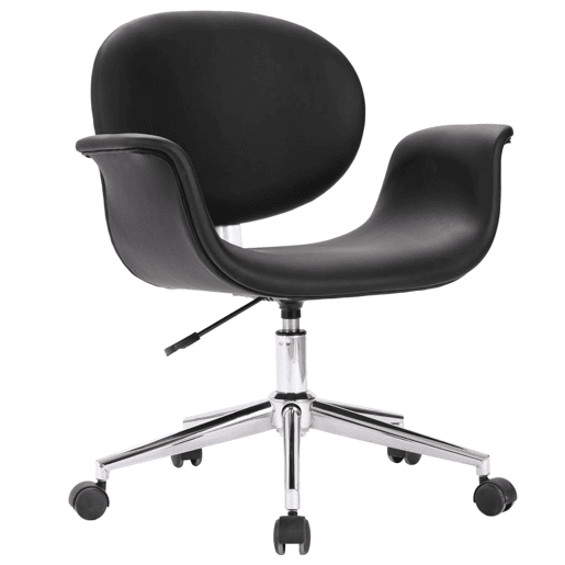 vidaXL Cadeira de jantar giratória couro artificial preto vidaXL Cadeira de jantar giratória couro artificial preto