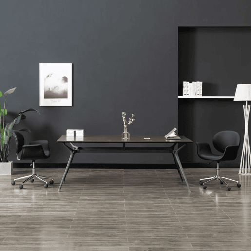 vidaXL Cadeira de jantar giratória couro artificial preto vidaXL Cadeira de jantar giratória couro artificial preto