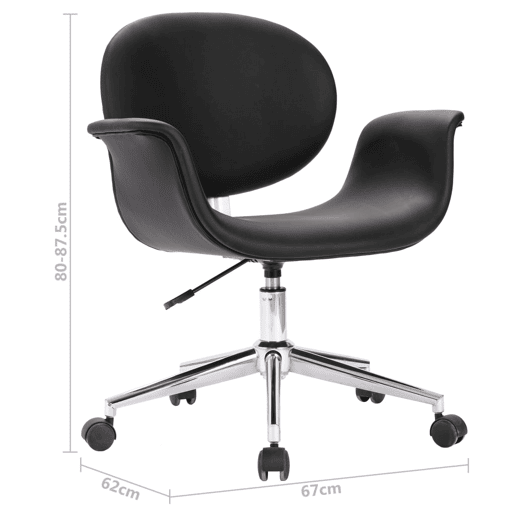 vidaXL Cadeira de jantar giratória couro artificial preto vidaXL Cadeira de jantar giratória couro artificial preto