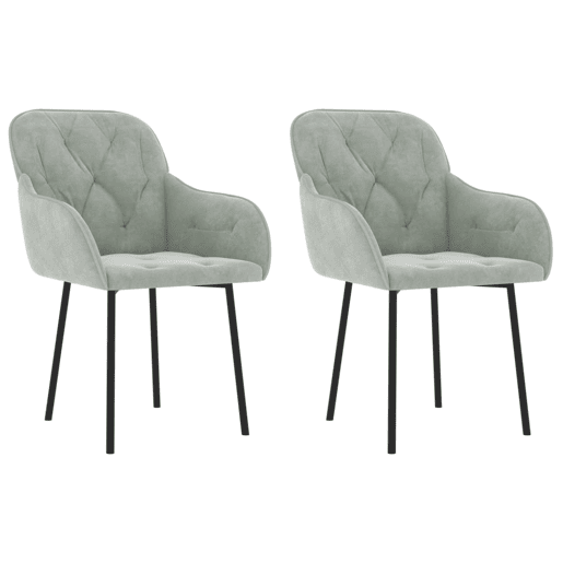 vidaXL Cadeiras de jantar 2 pcs veludo cinzento-claro vidaXL Cadeiras de jantar 2 pcs veludo cinzento-claro