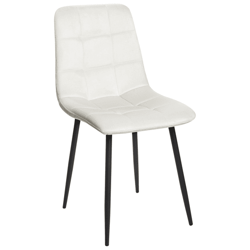Conjunto de 4 cadeiras de jantar POWELL Veludo Branco creme