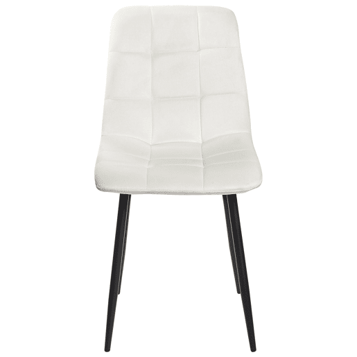 Conjunto de 4 cadeiras de jantar POWELL Veludo Branco creme