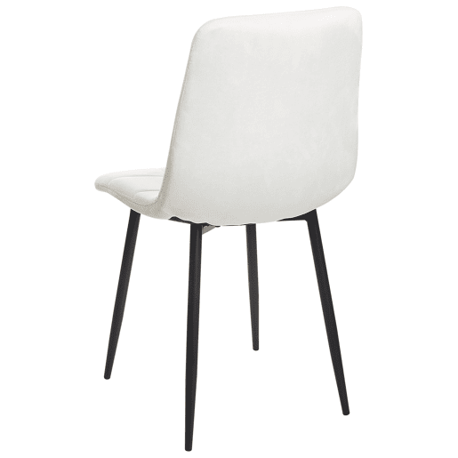 Conjunto de 4 cadeiras de jantar POWELL Veludo Branco creme