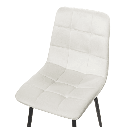 Conjunto de 4 cadeiras de jantar POWELL Veludo Branco creme