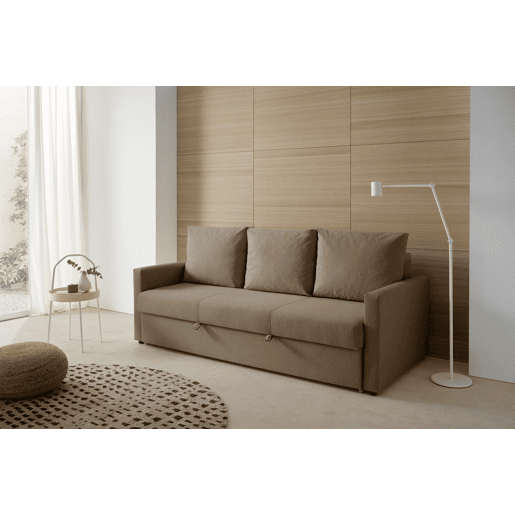 Sofá-cama de 3 lugares de alta qualidade Eden Toasted