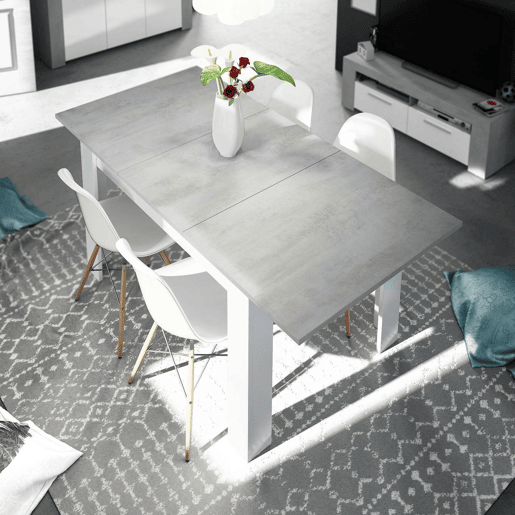 Mesa extensível de efeito madeira