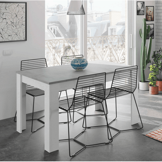 Mesa extensível de efeito madeira