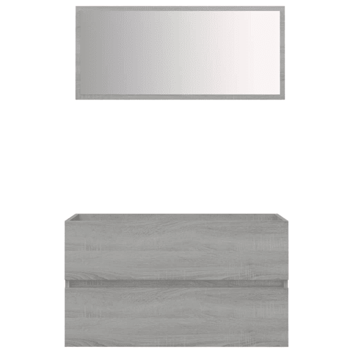 vidaXL 2 pcs conjunto móveis WC derivados de madeira sonoma cinza