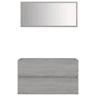 vidaXL 2 pcs conjunto móveis WC derivados de madeira sonoma cinza