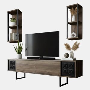 Móvel tv com efeito madeira