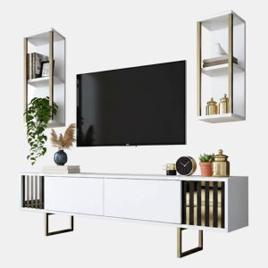 Móvel tv com efeito madeira
