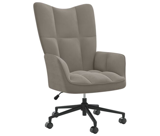 Vidaxl sillón de relax de terciopelo gris claro
