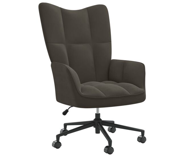 Vidaxl sillón de relax de terciopelo gris oscuro