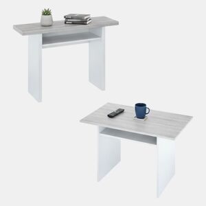 Mesa extensível de efeito madeira