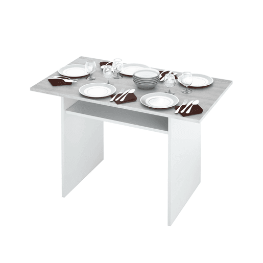 Mesa extensível de efeito madeira