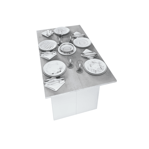 Mesa extensível de efeito madeira