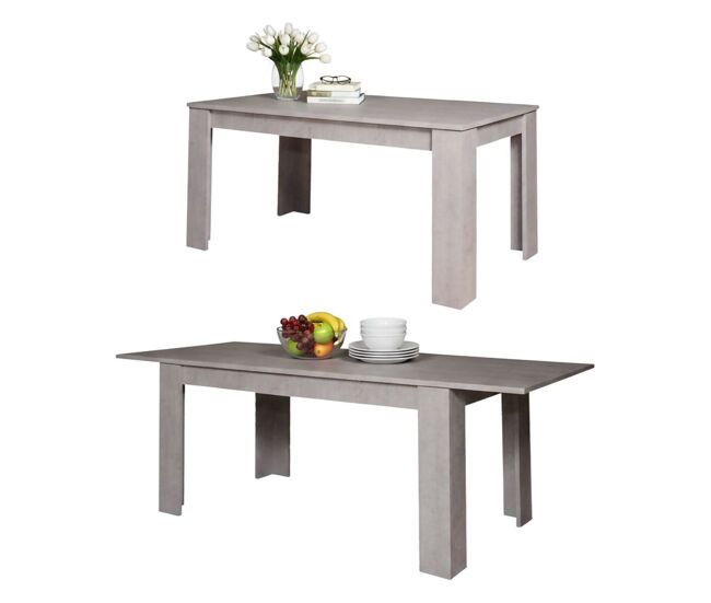 Mesa extensível de efeito madeira 220x88