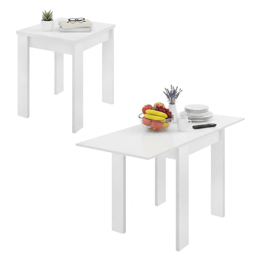 Mesa extensível com efeito de madeira