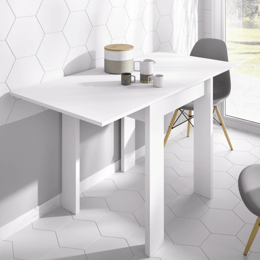 Mesa extensível com efeito de madeira
