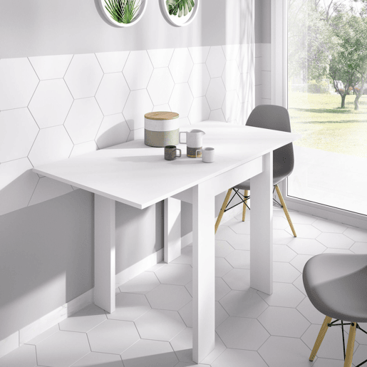 Mesa extensível com efeito de madeira