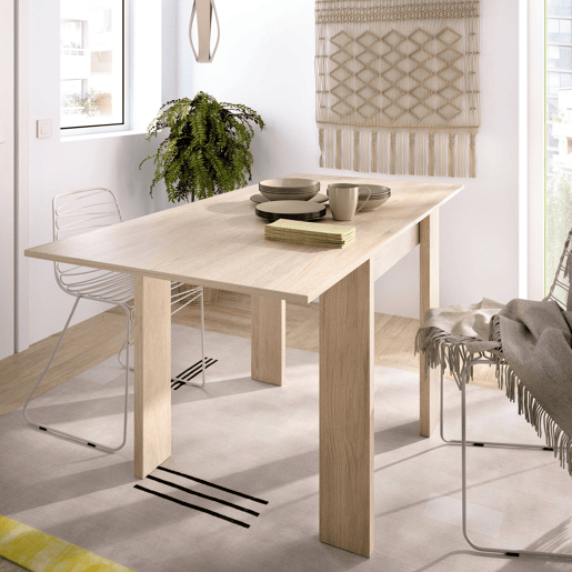 Mesa extensível com efeito madeira Mesa extensível com efeito madeira