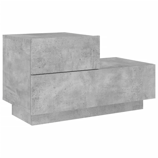 vidaXL Mesa de cabeceira com luzes LED 70x36x40,5 cm cinzento-cimento vidaXL Mesa de cabeceira com luzes LED 70x36x40,5 cm cinzento-cimento