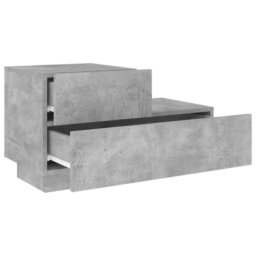 vidaXL Mesa de cabeceira com luzes LED 70x36x40,5 cm cinzento-cimento vidaXL Mesa de cabeceira com luzes LED 70x36x40,5 cm cinzento-cimento