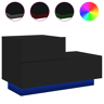 vidaXL Mesa de cabeceira com luzes LED 70x36x40,5 cm preto