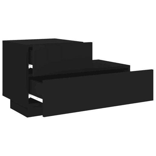 vidaXL Mesa de cabeceira com luzes LED 70x36x40,5 cm preto