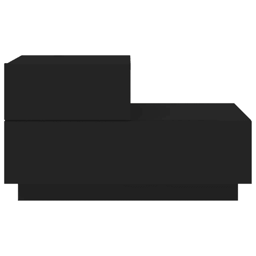 vidaXL Mesa de cabeceira com luzes LED 70x36x40,5 cm preto