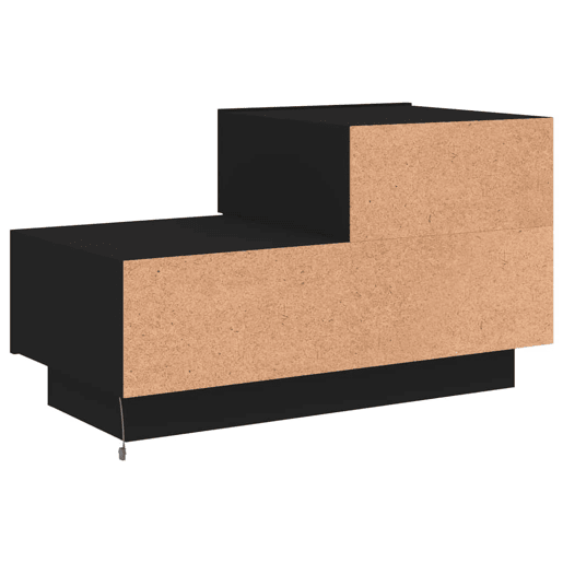 vidaXL Mesa de cabeceira com luzes LED 70x36x40,5 cm preto