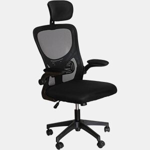 Cadeira de escritório ergonômica DUPI | Encosto em tela respirável | Suporte lombar e apoio de cabeça ajustáveis u200Bu200B| Giro de 360° | Preta