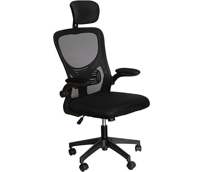 Dupi silla de escritorio ergonomic | respaldo de malla transpirable | soporte lumbar y reposacabezas ajustable | giratoria 360o | negro