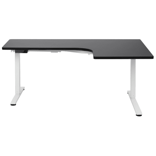 Secretária de canto ajustável eletricamente DESTINES PretoBranco 160 cm 109 cm à direita Secretária de canto ajustável eletricamente DESTINES PretoBranco 160 cm 109 cm à direita