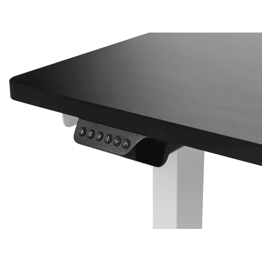 Secretária de canto ajustável eletricamente DESTINES PretoBranco 160 cm 109 cm à direita Secretária de canto ajustável eletricamente DESTINES PretoBranco 160 cm 109 cm à direita