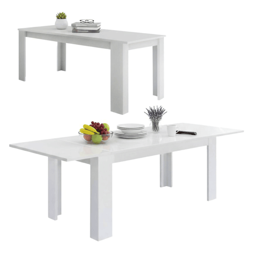 Mesa extensível com efeito madeira
