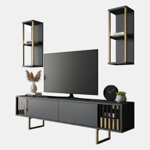 Móvel tv com efeito madeira