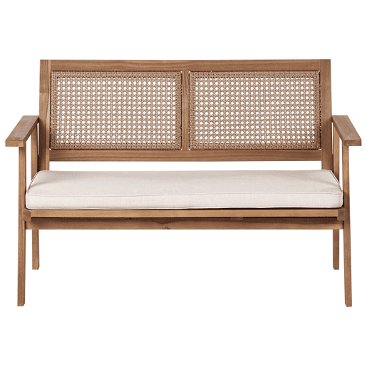 Conjunto de jardim com mesa 4 lugares ARENELLA Madeira de Acácia certificada Creme claro